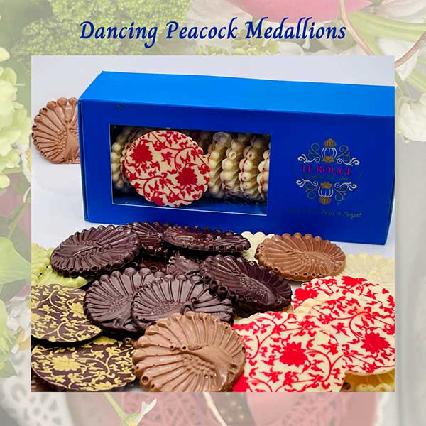 Dancing Peacock Chocolate Medallion